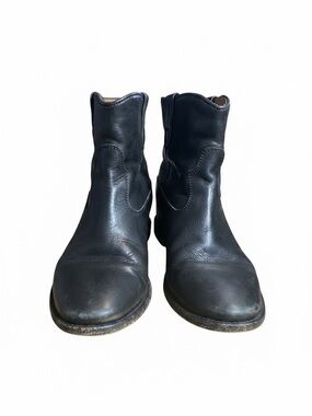 ISABEL MARANT Black Leather Western Ankle Boots Women sz 39 US 8